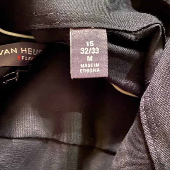 Van Heusen Black Slim Fit Stretch Long Sleeve Dress Shirt - Picture 5 of 6